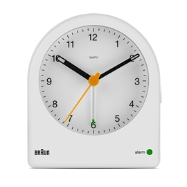 Braun BC22W Analog väckarklocka med nattljus och snooze, vit